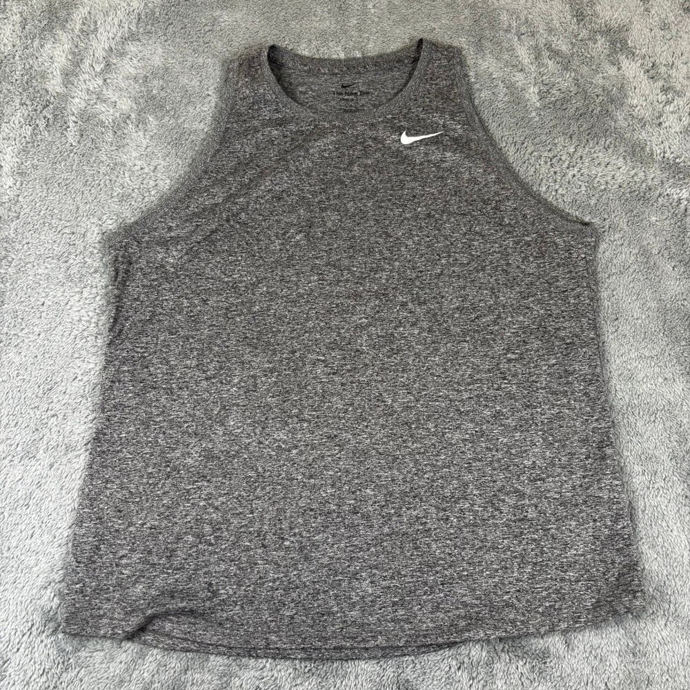 Nike Dri-FIT Tank Top Mens Large Gray Heather Sleeveless Training Gym Shirt
